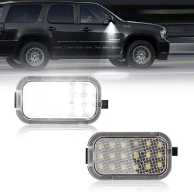 2X LED Side Mirror Puddle Lights For 07-14 Yukon Sierra Tahoe Avalanche Escalade