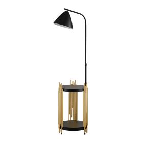 Luxury Shelves Floor Lamp For Living Room With Metal Lampshade, Standing Lamp Tall Industrial Floor Lamp Reading For Bedroom, Office E26 No Inclu