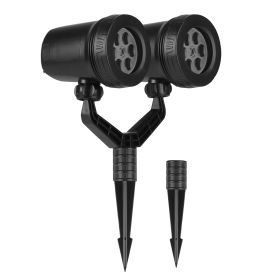 1Pc Christmas Snowflake Projector Light Dual Head LED Stake Light IP44 Waterproof Xmas Decoration For Holiday Indoor Outdoor Use Garden Patio Wal