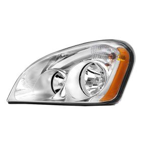 Chrome Headlight For 2008-2016 Freightliner Cascadia With Halogen Bulb, Driver's Left