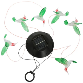 LED Solar Hummingbird Wind Chime Solar String Lights 6 LEDs Color