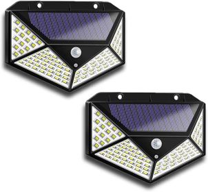 Aolyty Solar Lights Outdoor, Motion Sensor Wall Light 3 Lighting Modes IP65 Waterproof LED Solar Security Lights Four Side Inllumination 2-Pack F