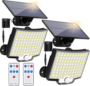 2PCS Solar Lights Outdooor  4 Modes 106LED Solar Security Lights  Waterproof Solar Motion Light