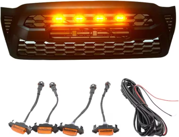 LED Grille Amber Lights Fit For Tacoma Grille 2005-2011 (Color: Black)