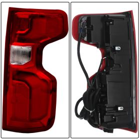 Left Taillight Assembly Fit For 2019-2023 Chevrolet Silverado 1500 2500HD 3500HD, Reverse Halogen Light, Other Led Light, Bulbs Are Included (Color: Red)